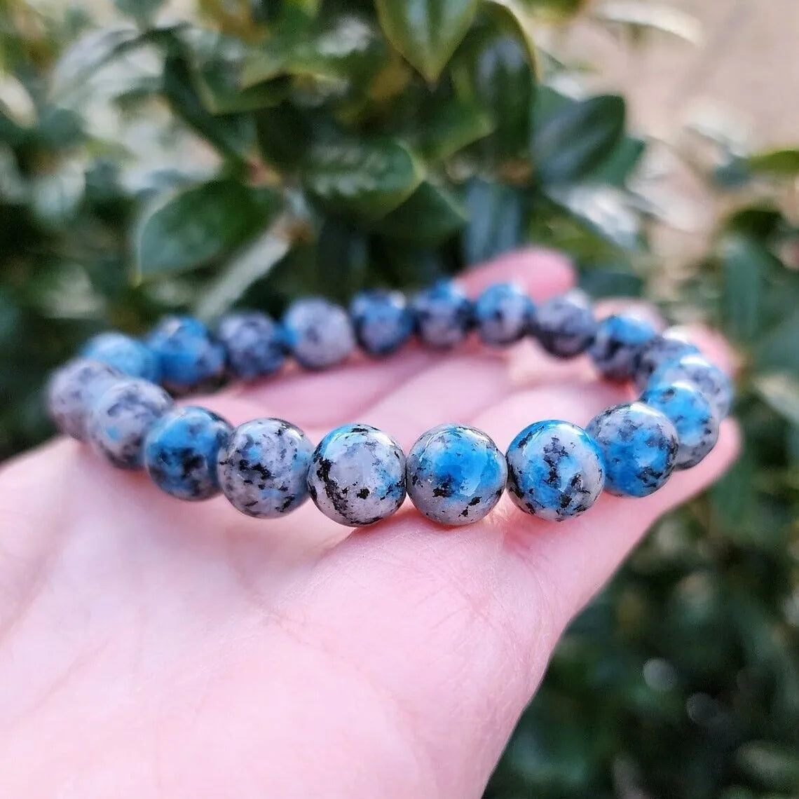 Handmade K2 Azurite geometric beaded bracelet with new Chinese style ethnic design