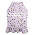 Bichon Frise dog wearing light purple floral undershirt skirt pet clothing