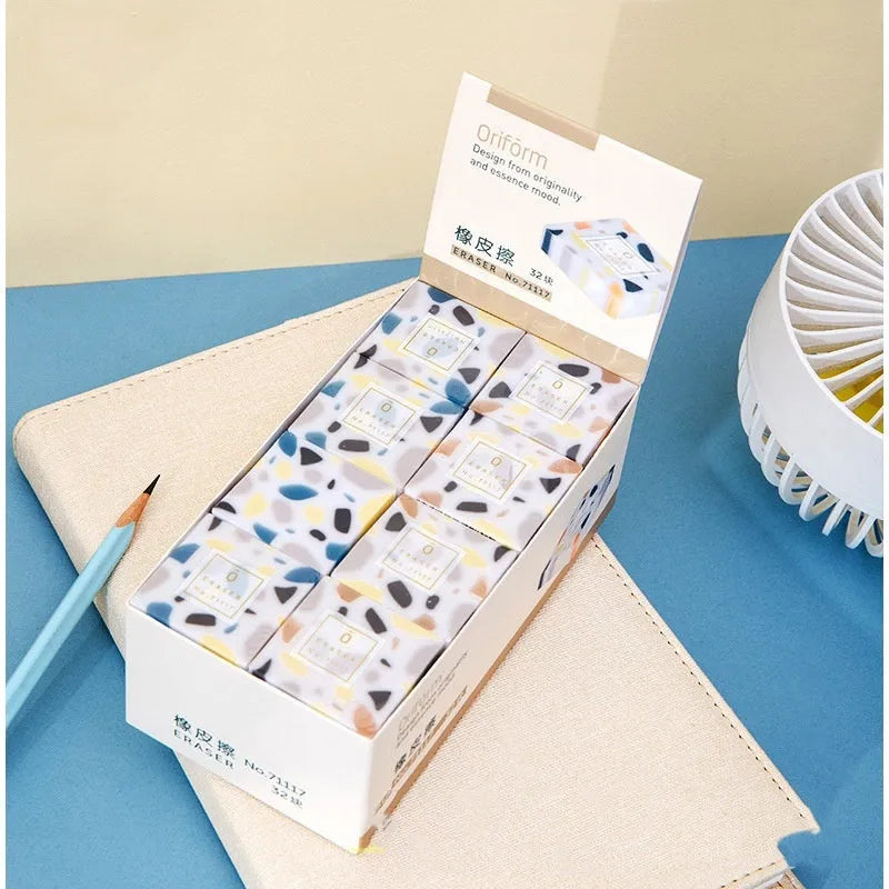 Rubber brick eraser for traceless pencil mark removal