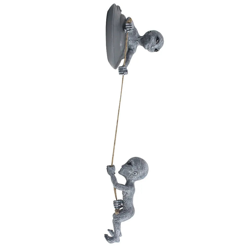 Grey resin alien tree pendant garden decoration with carved pastoral styling