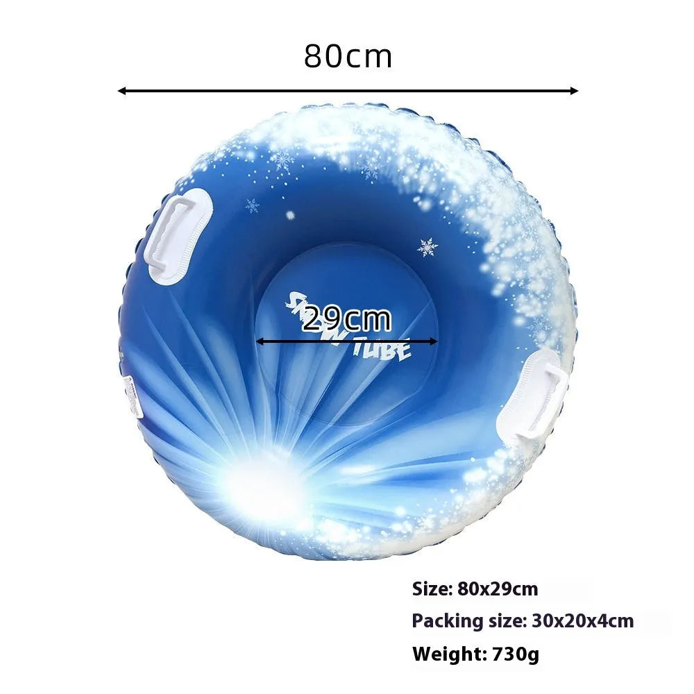 Colourful PVC ski ring toy with printed winter designs for children's outdoor snow play