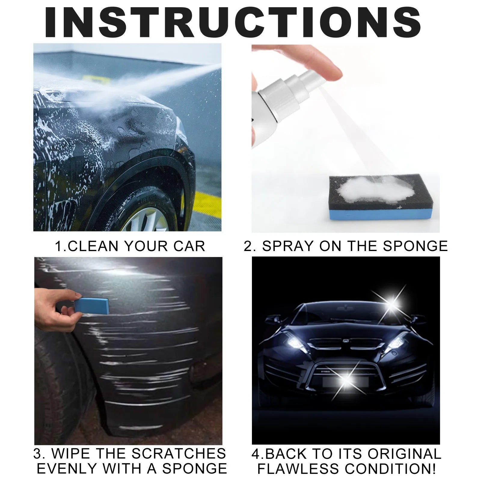 Car paint scratch repair spray bottle in 30ml, 50ml, and 100ml capacity options