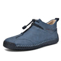 Men's casual leather shoes in khaki with rubber sole and mid heel.