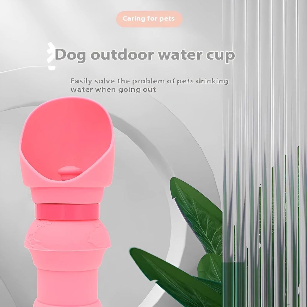 Collapsed and expanded silicone pet folding water cup in multiple colour options