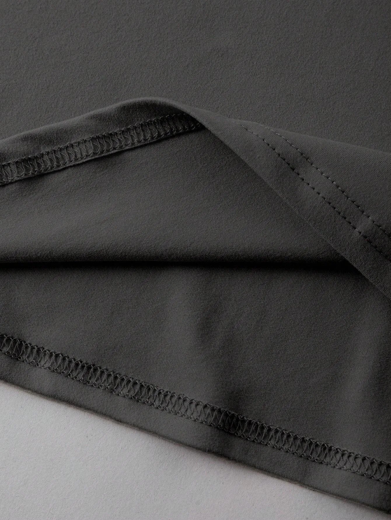 Loose fit cotton summer T-shirt in black, green, grey, or orange with short sleeves
