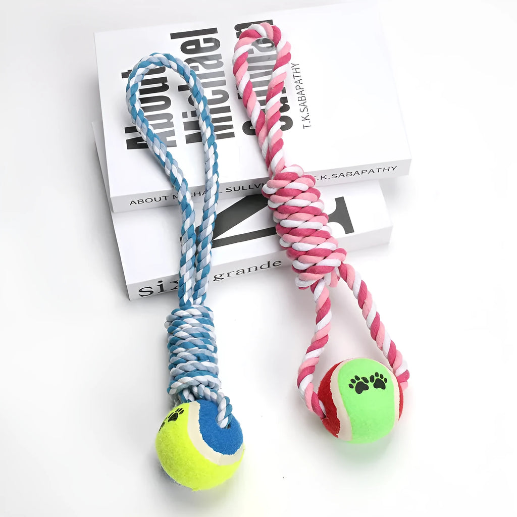 38cm red white and blue white striped cotton string dog toy for medium large breeds