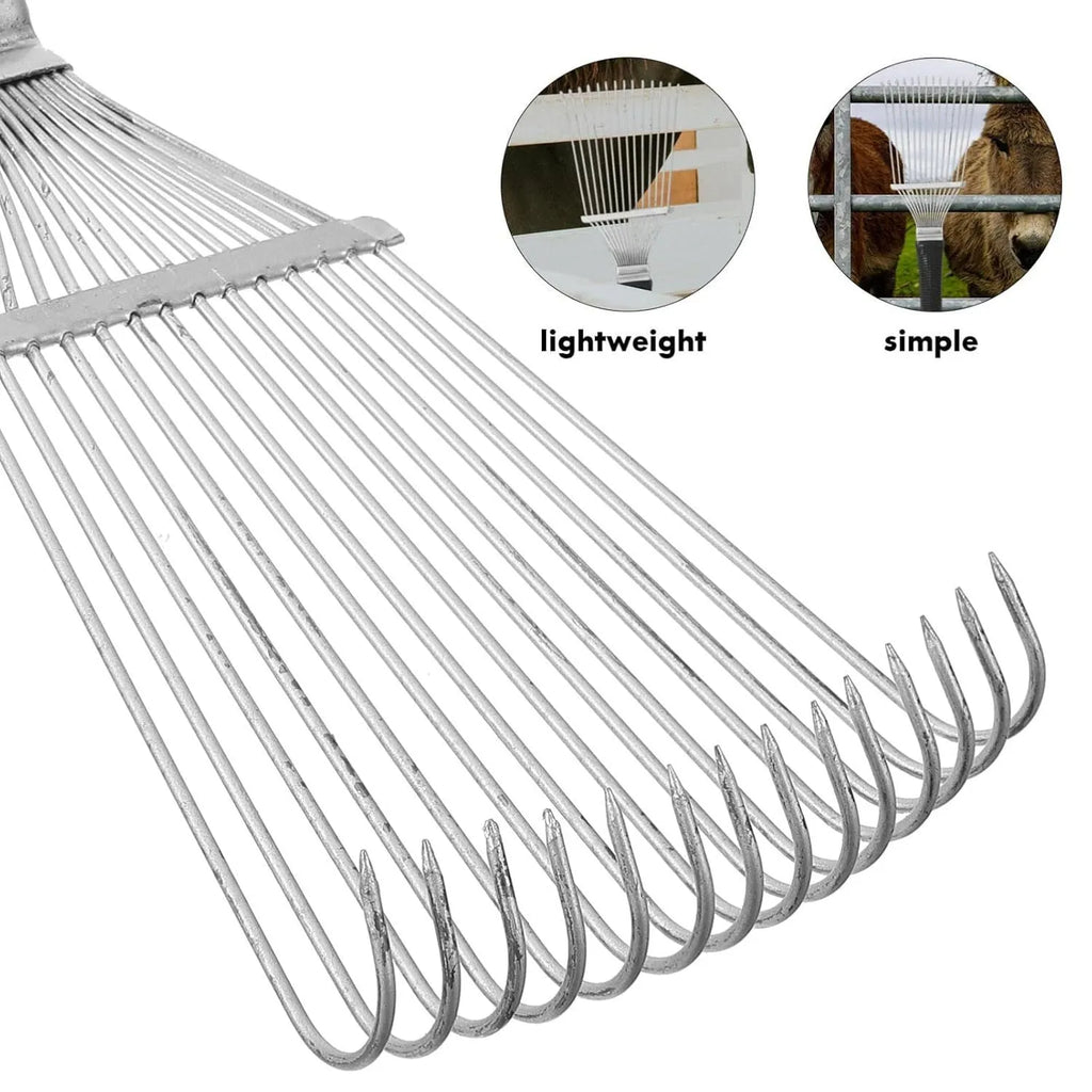 Stainless steel pet grooming rake comb 33cm long for horse dog cattle undercoat removal