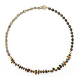 Tigereye and bronze geometric ball bracelet with manual craftsmanship and brown colour