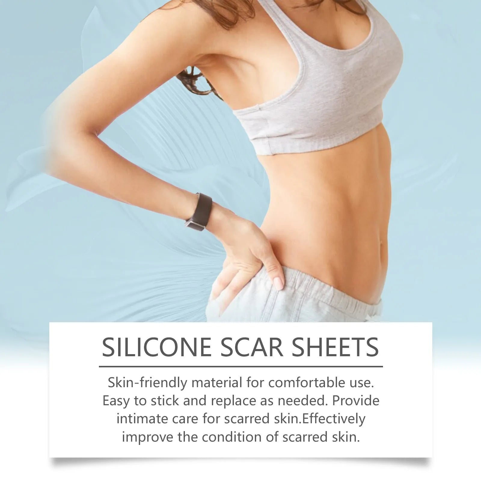 Silicone scar gel paster roll with mint leaf active ingredient and hydroxyethyl cellulose formula