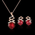 Alloy bridal jewellery set with water wave chain necklace and matching earrings.