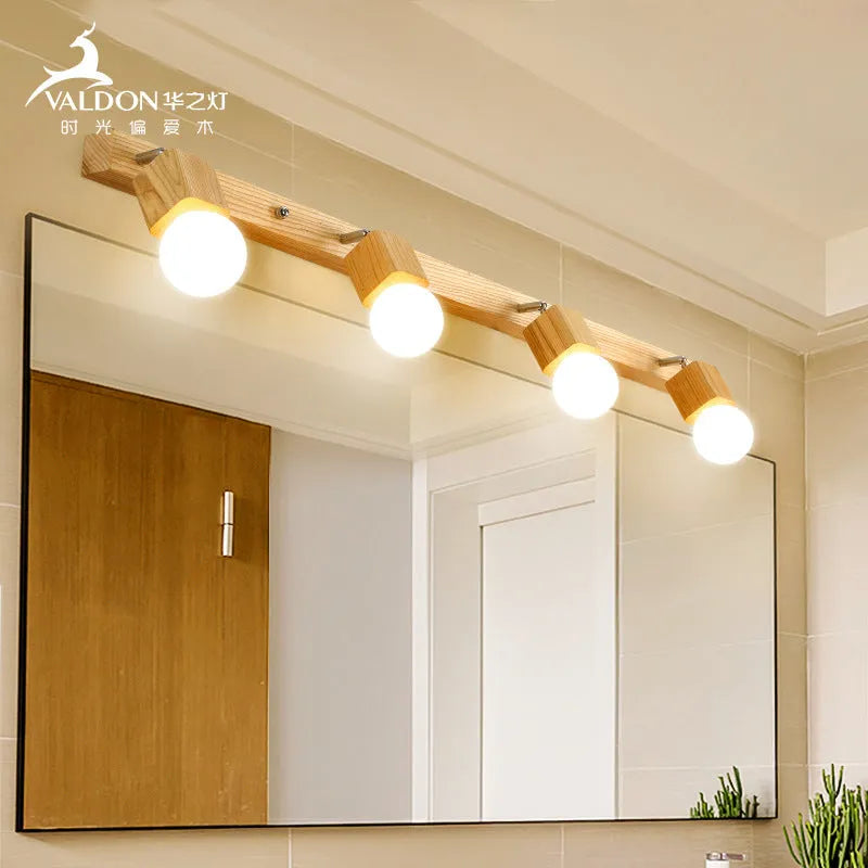 Single head LED wall lamp in 24cm size for bathroom or bedroom mirror lighting.