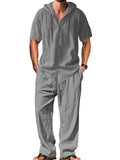 Men's casual cotton sports leisure suit in four colour options with long sleeves and trousers