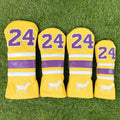 Set of four Ram PU golf club headcover sleeves for driver, fairway woods, and utility iron.