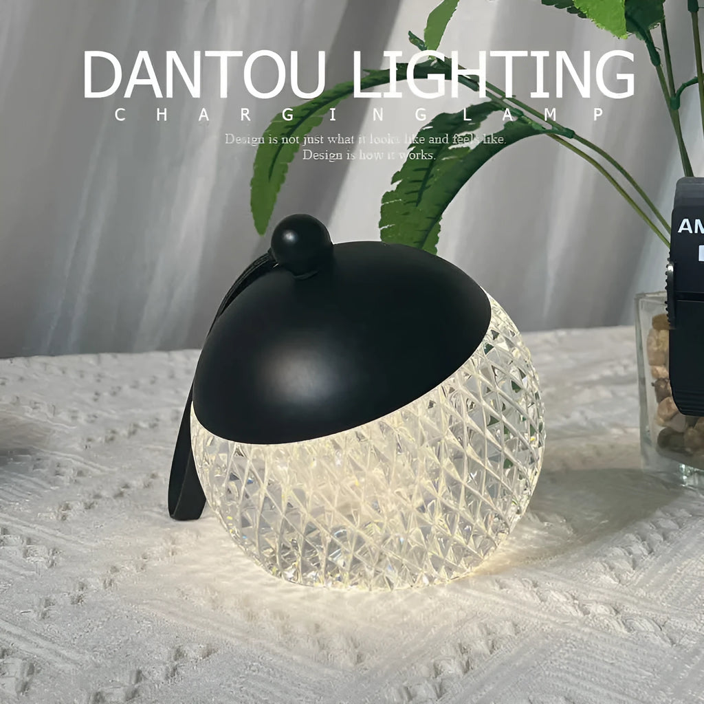 Compact dimmable desk lamp with touch control in minimalist design