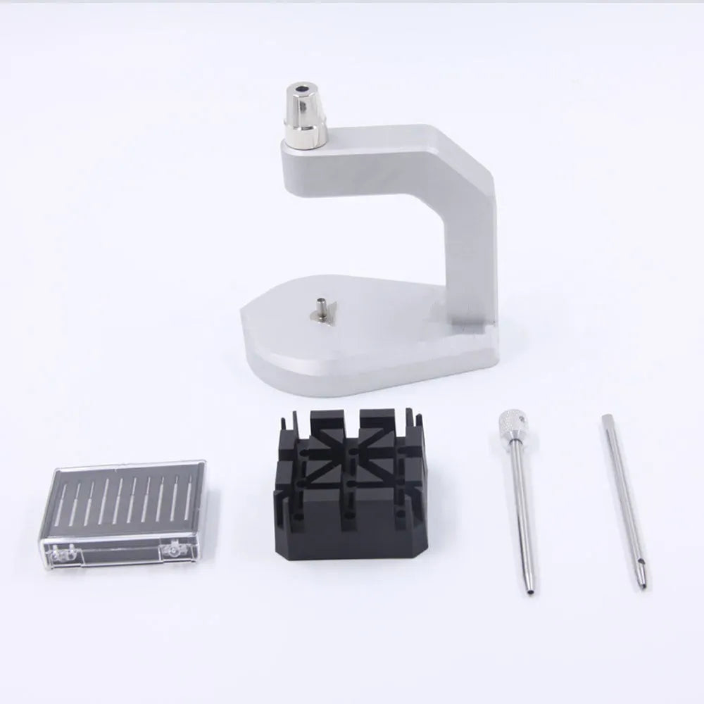 Silver multi-purpose press strap removal tool made from tool steel for watch and electronics repair