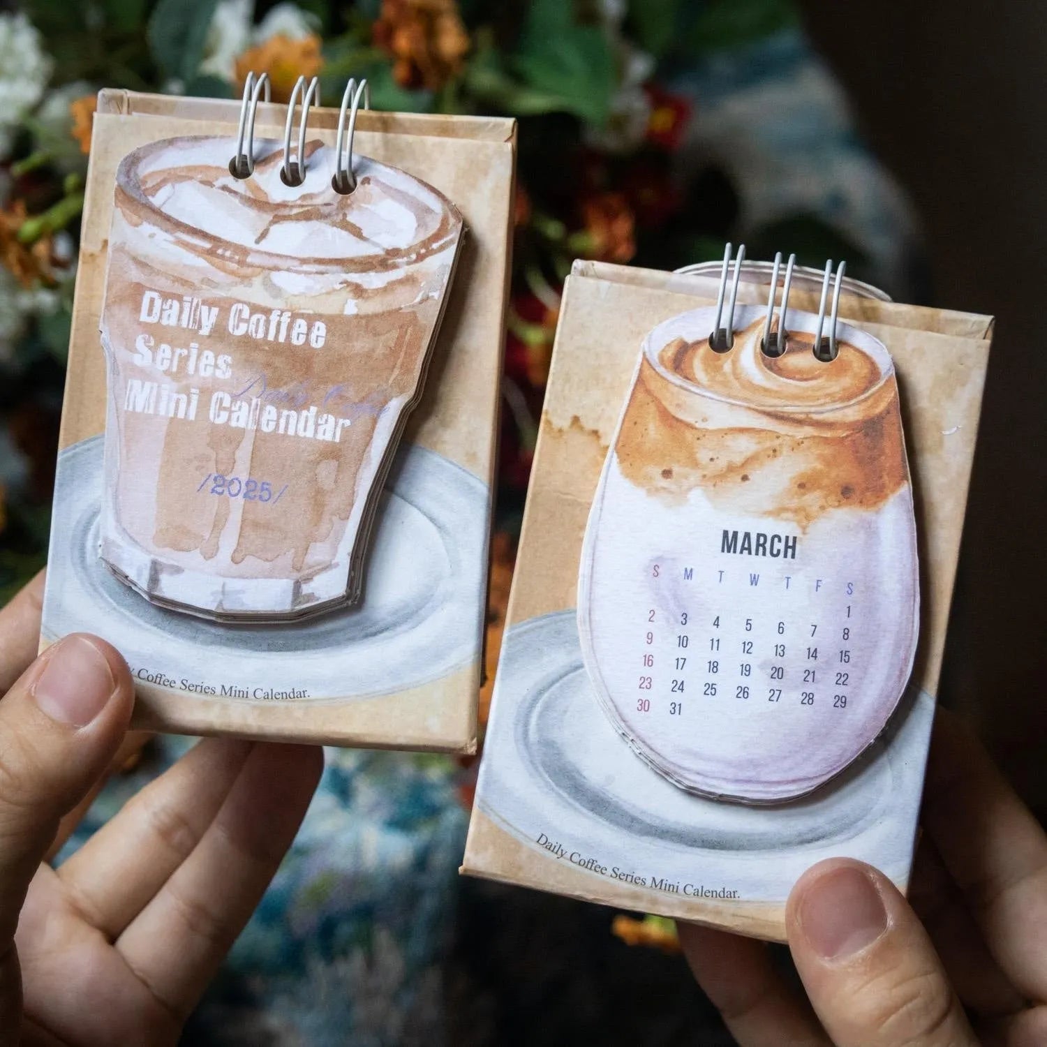 2025 mini desk calendar collection showing four different simple modern design themes