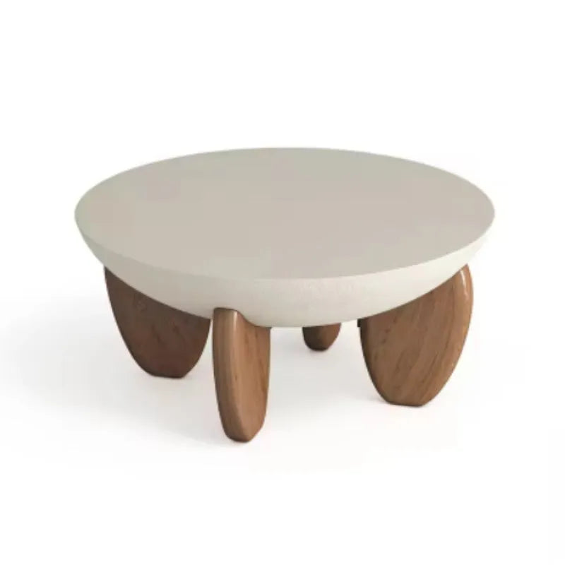 White solid wood coffee table with height adjustment and storage compartment