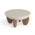 White solid wood coffee table with height adjustment and storage compartment