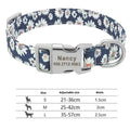 Colourful canvas dog collar with semi-metal buckle in striped floral pattern