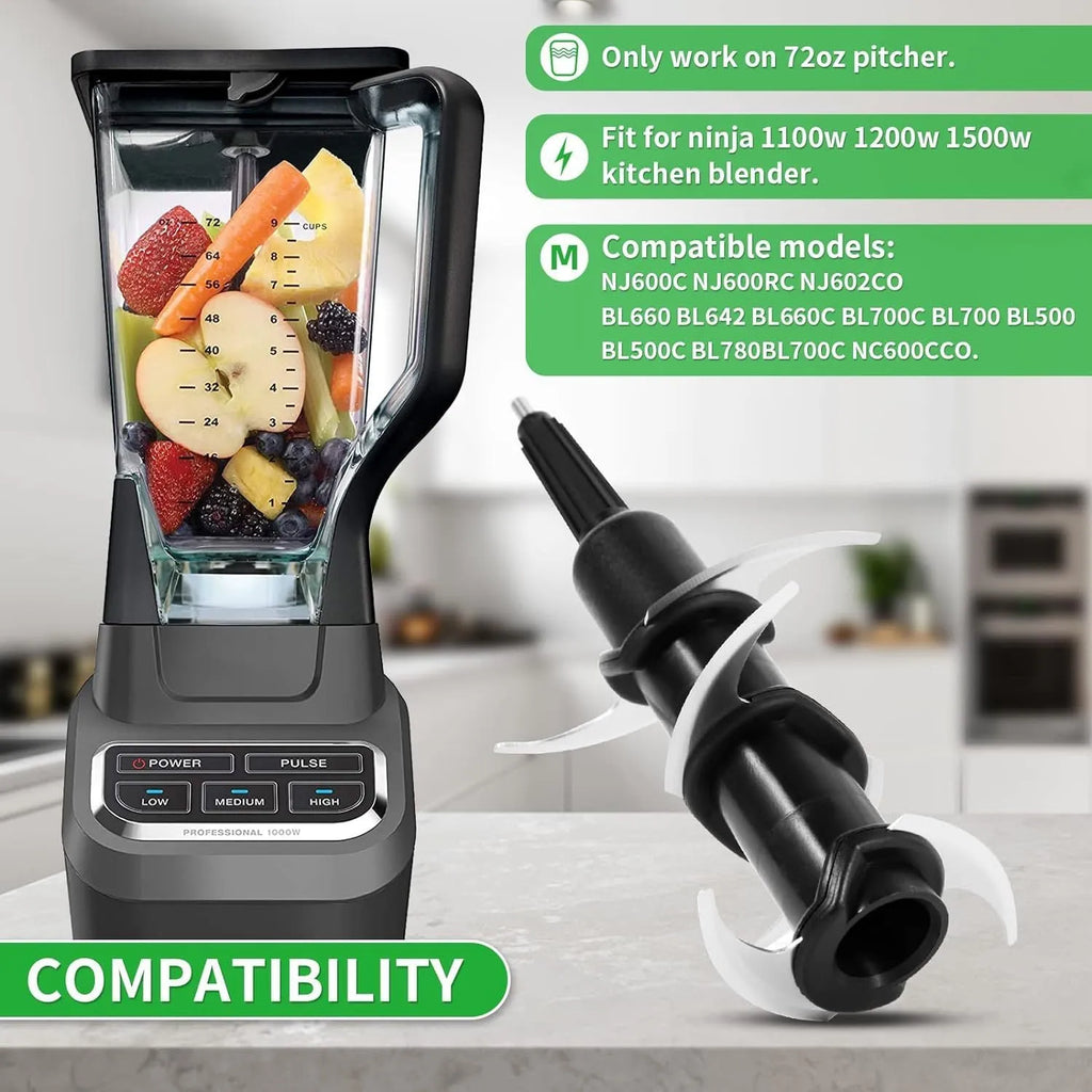Stainless steel replacement six-stack blade set and knife holder for blender or juicer repair.