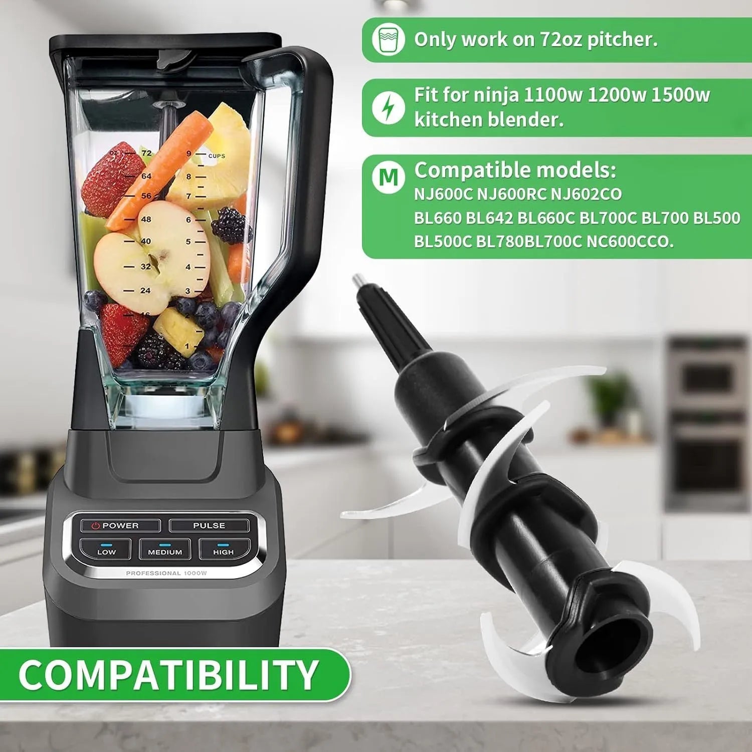Stainless steel replacement six-stack blade set and knife holder for blender or juicer repair.