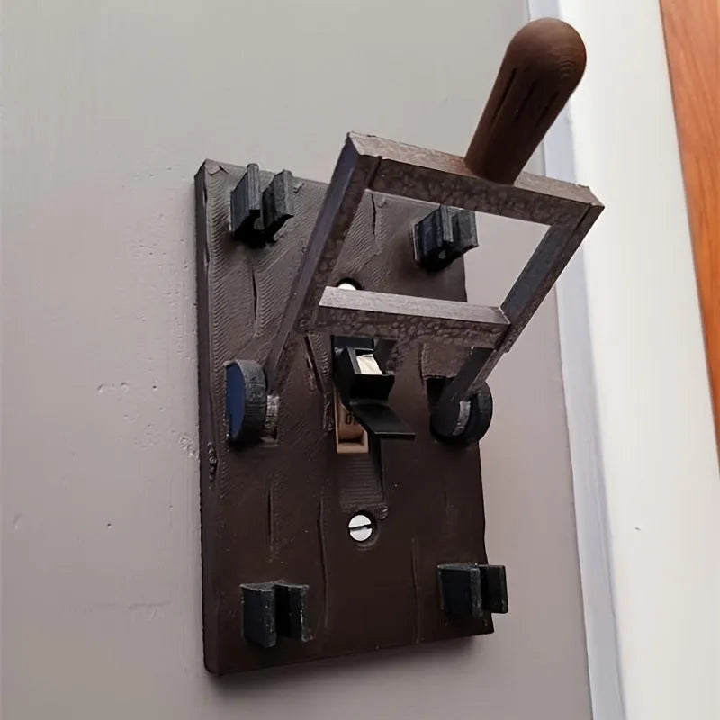 DZ1V1 retro-style decorative mechanical light switch with plate for exposed installation.