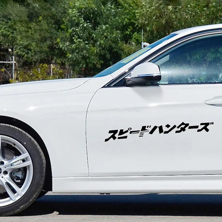 35x35cm reflective Japanese car sticker on vehicle window