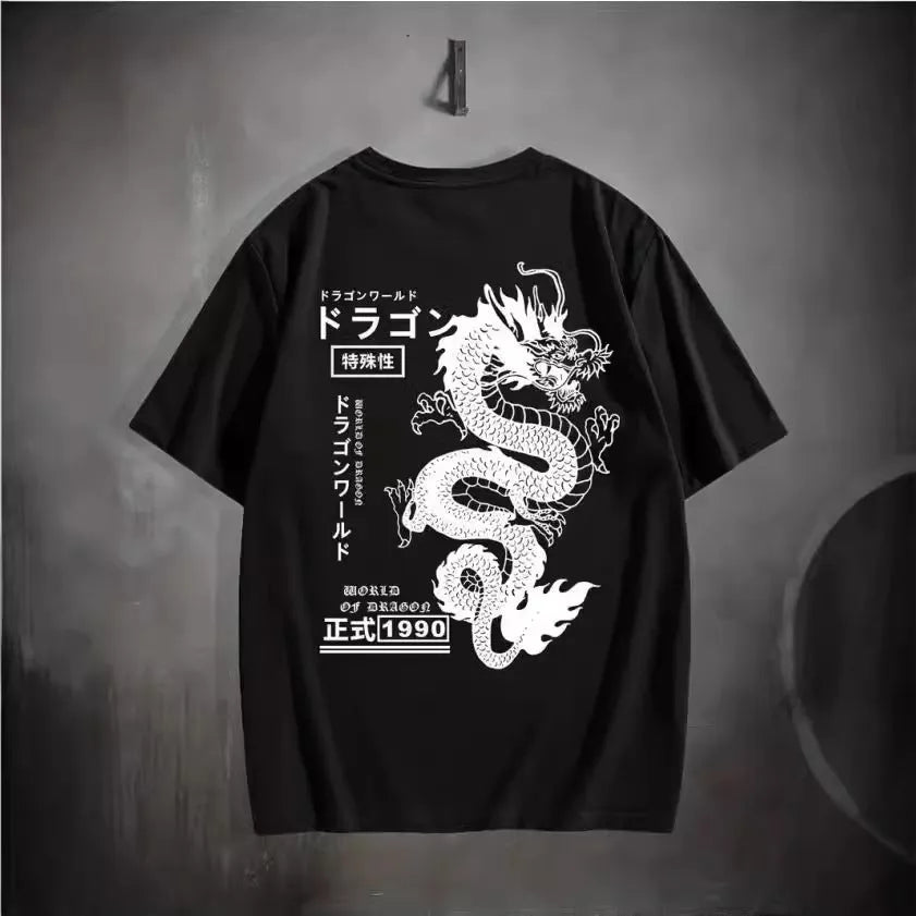 Cotton retro short sleeve t-shirt for men youth group work clothes black art sculpture design front view