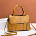 Women's crossbody shoulder bag in PU with crocodile pattern, horizontal square shape, 25x11x17cm