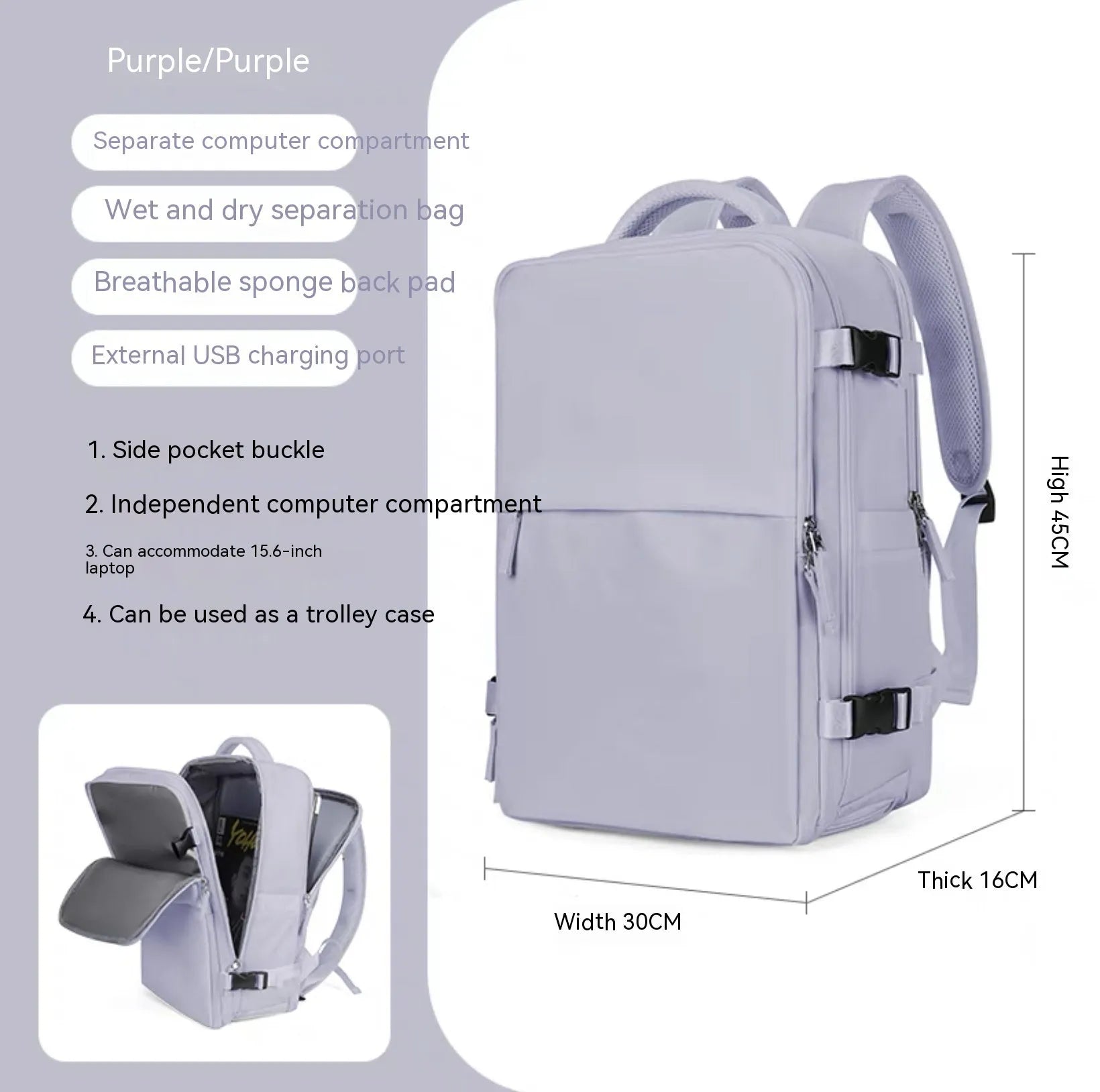 Large nylon waterproof mummy backpack in various colours on a neutral background.