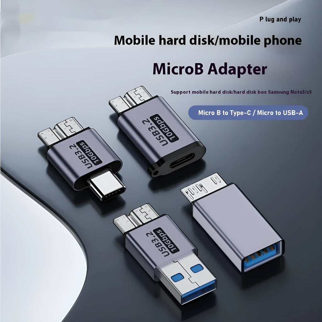USB AM to Micro-B adapter with four interface options for data transfer from older devices