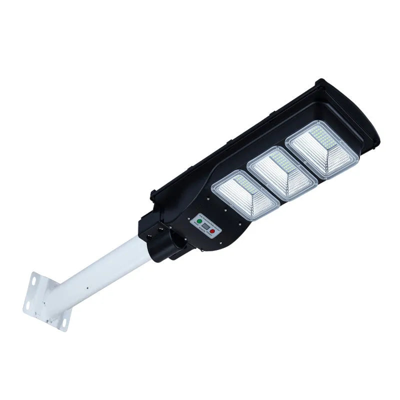 Integrated solar street light with LED illumination for outdoor garden and pathway lighting