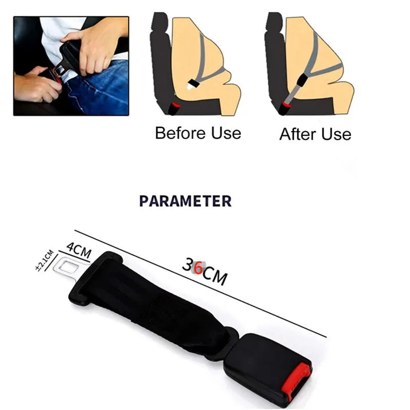 36cm black car seat safety belt extender for pregnant women and child car seats
