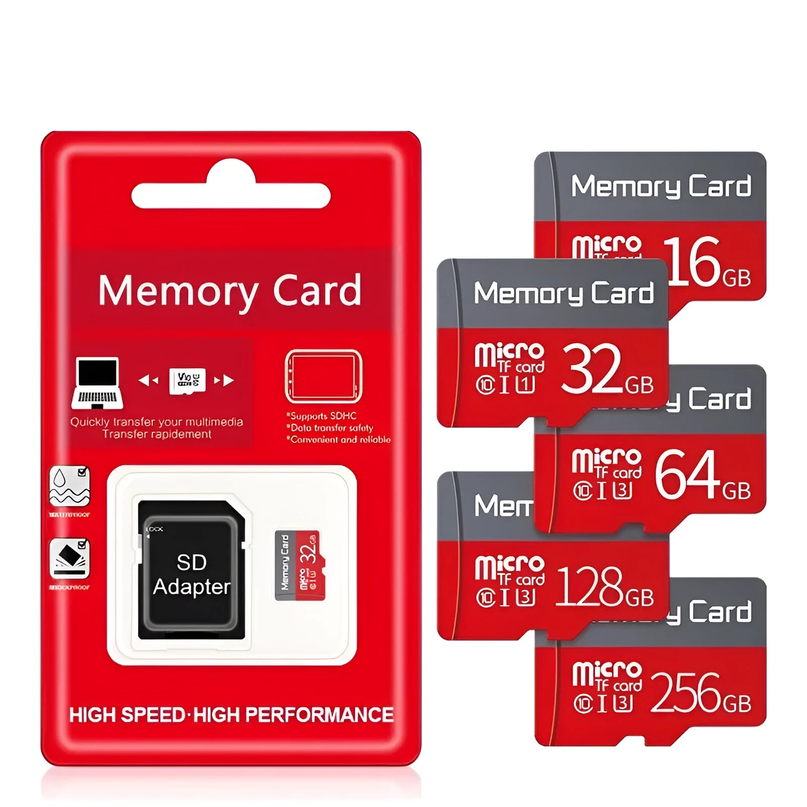 A 256GB TF memory card for expanding storage in recorders and monitoring systems.