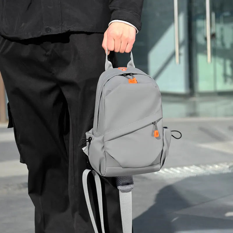 Mens black polyester crossbody bag with single shoulder strap