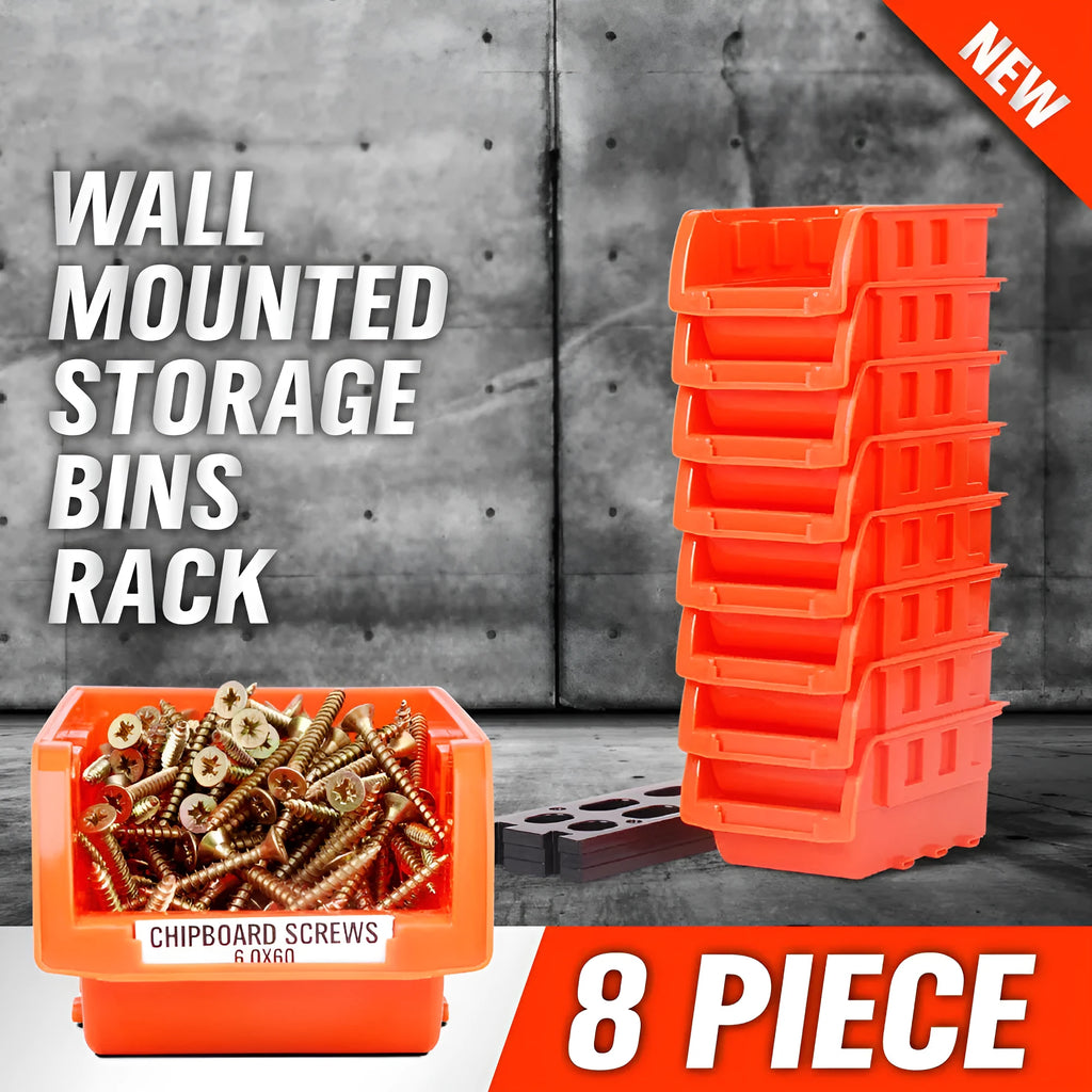 Plastic stackable storage shelf unit for tool organisation with side-by-side placement capability