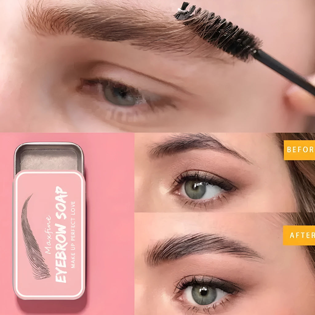 Eyebrow cream kit showing 10g dye ointment and an eyebrow brush for natural brow definition.