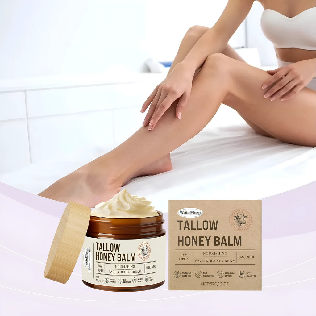 Tallow honey moisturising cream in 57G jar for skin repair and dryness relief