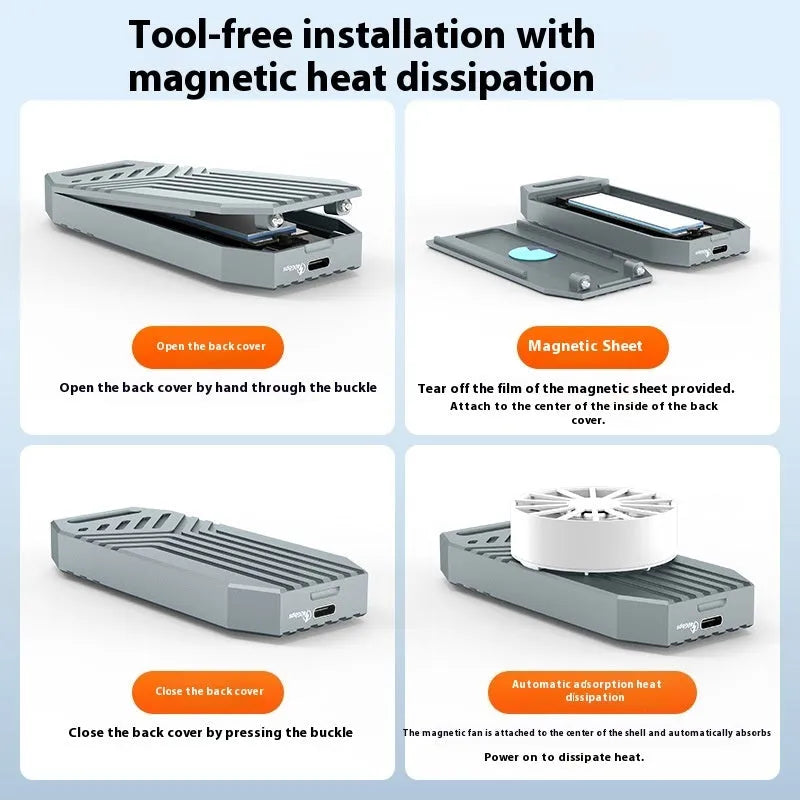 Silver aluminium Thunderbolt 4 external NVMe SSD enclosure for MacBook and PC