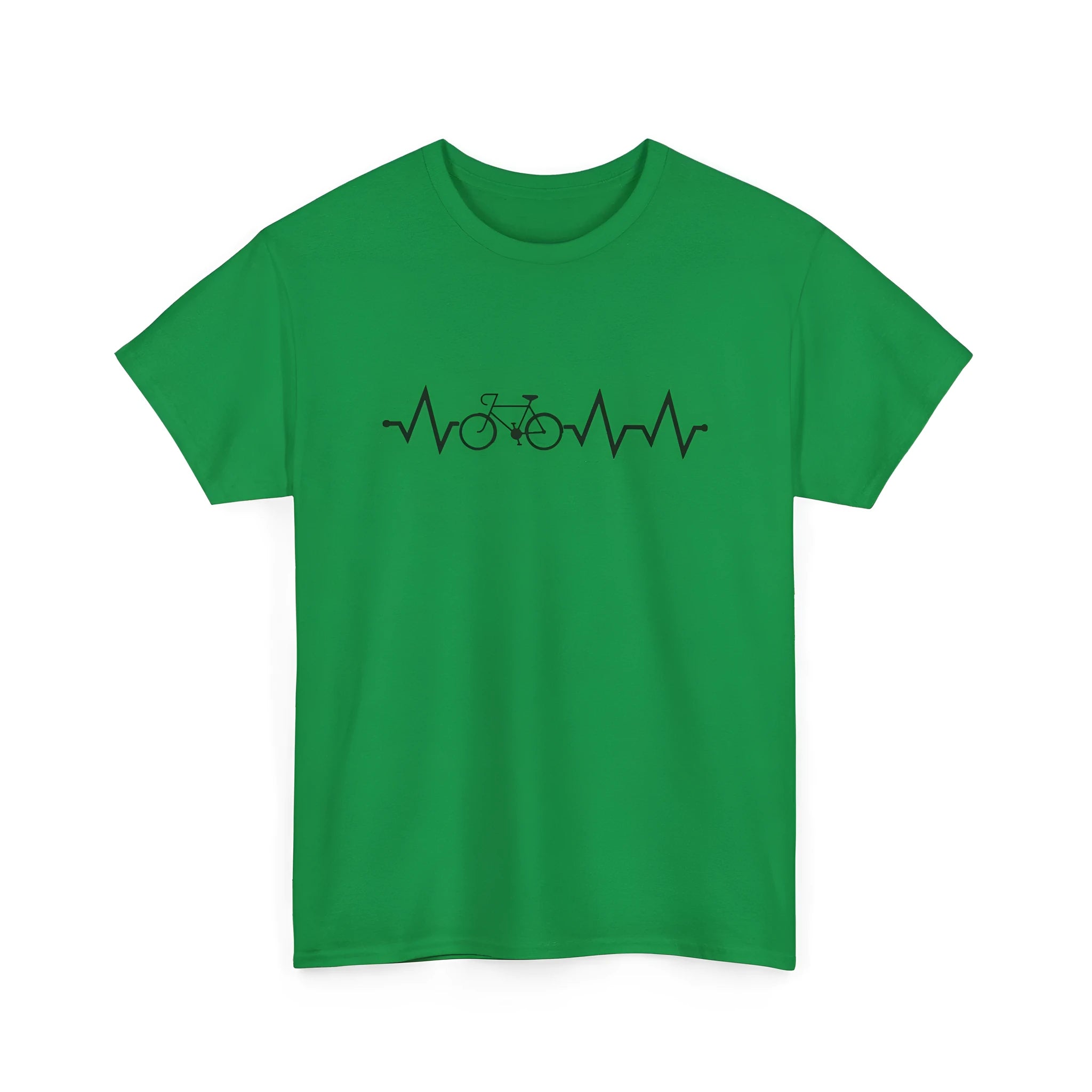 Green women's cotton t-shirt with white letter print, short sleeves