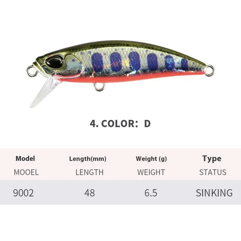 Japanese submerged mino fishing lure 48mm length soft plastic bait for mandarin fish snakehead