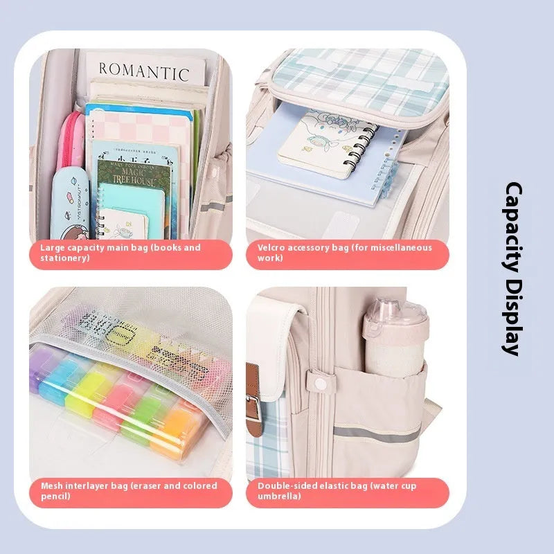 Oxford cloth school backpack for grades 5-6 students in multiple colour and size variations