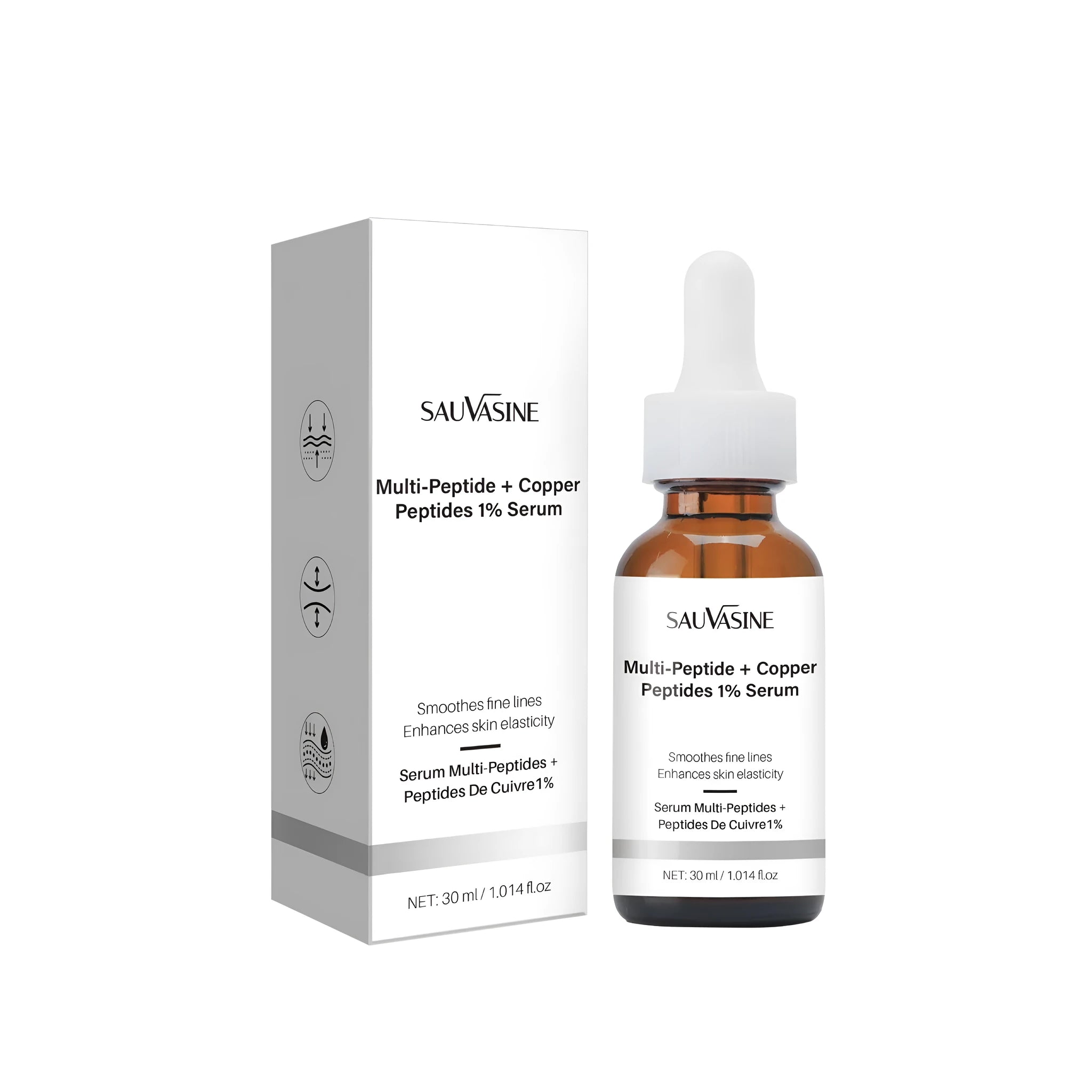30ml moisturising facial oil in 34.5mm diameter bottle for anti-wrinkle treatment with oil-fading formula