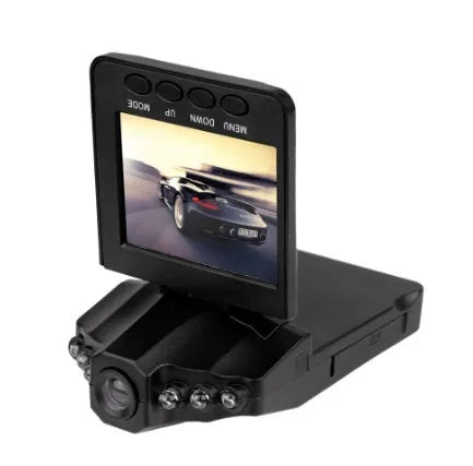 H198 model car dash camera with 2.4-inch screen and infrared lights for night vision recording.