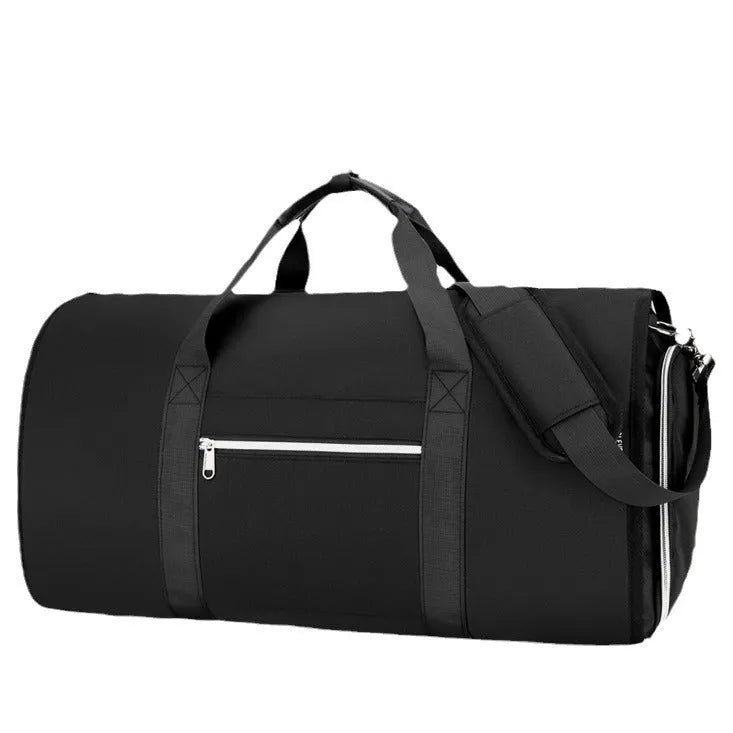 Oxford cloth storage sports bag in grey colour showing dry wet separation compartments