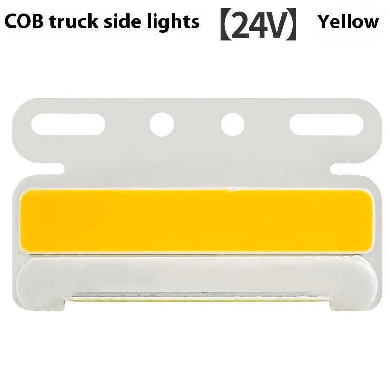 Waterproof aluminium housing COB LED truck side light for 12V and 24V systems in five colour options.
