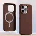 Plain leather magnetic phone case in Black compatible with iPhone 14 Pro Max