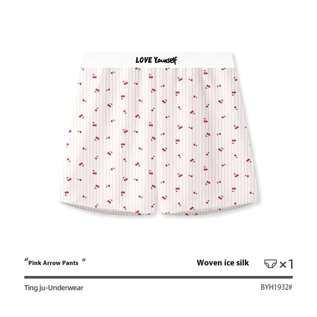 Men's leopard print loose woven boxer briefs in ice silk fabric showing quick-drying sports design