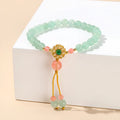 Handmade green crystal jade bracelet in New Chinese style for women.