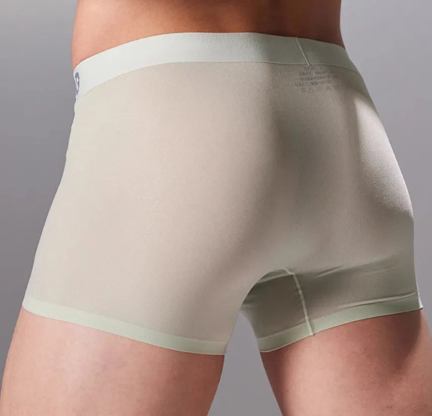 Men's antibacterial seamless sports underwear in nylon and spandex blend showing colour options